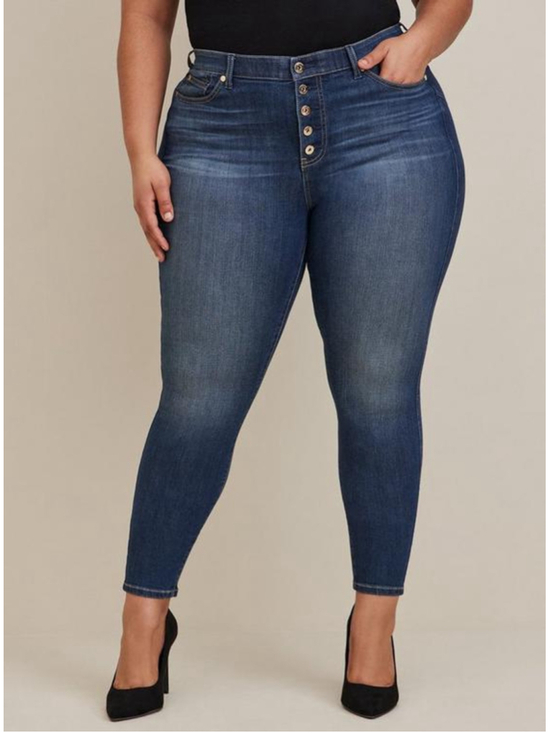 TORRID Denim - Torrid Bombshell Skinny Jeans 22R Premium Stretch Exposed Button Fly High Rise